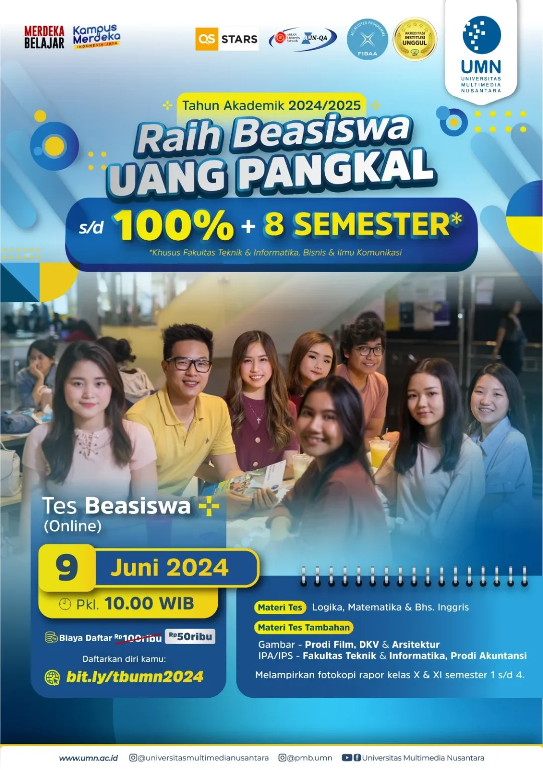 Tes Beasiswa Online UMN – 9 Juni 2024